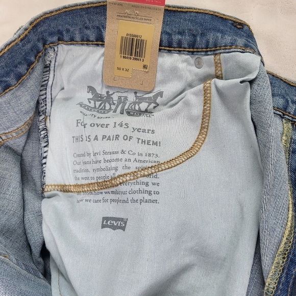 Men's Levi's 550 Relaxed-Fit Stretch Straight Blue Jeans 50x32 New - Picture 15 of 15